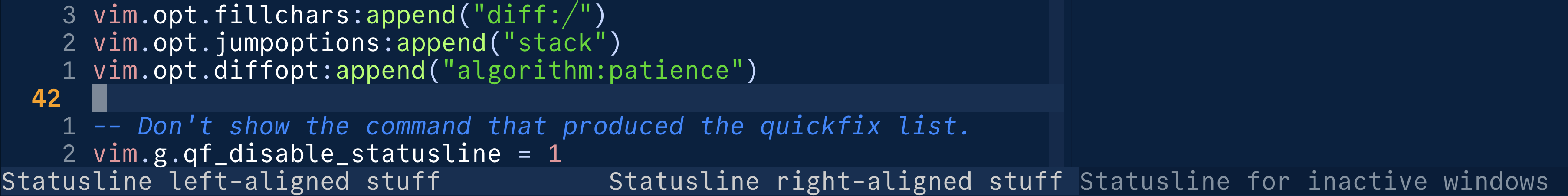 Basic configured statusline
